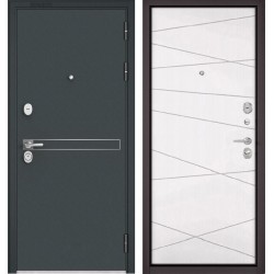 Входная дверь - STANDART - 90 (МР Черный шелк D-4/Белый софт 9S-130)