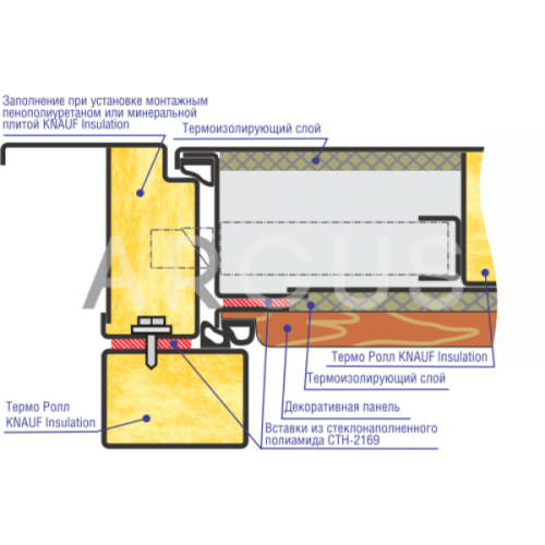 Чертеж двери с терморазрывом