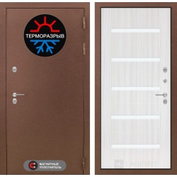 Входная дверь Термо Магнит 01 - Сандал белый, стекло белое